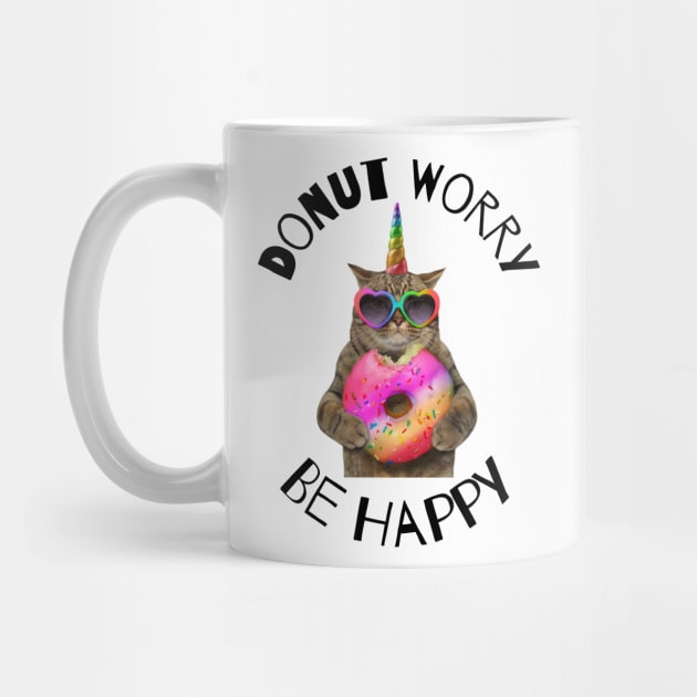 Donut Worry Be Happy Donut Lover by Barts Arts